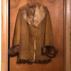 Real shearling leather woman coat